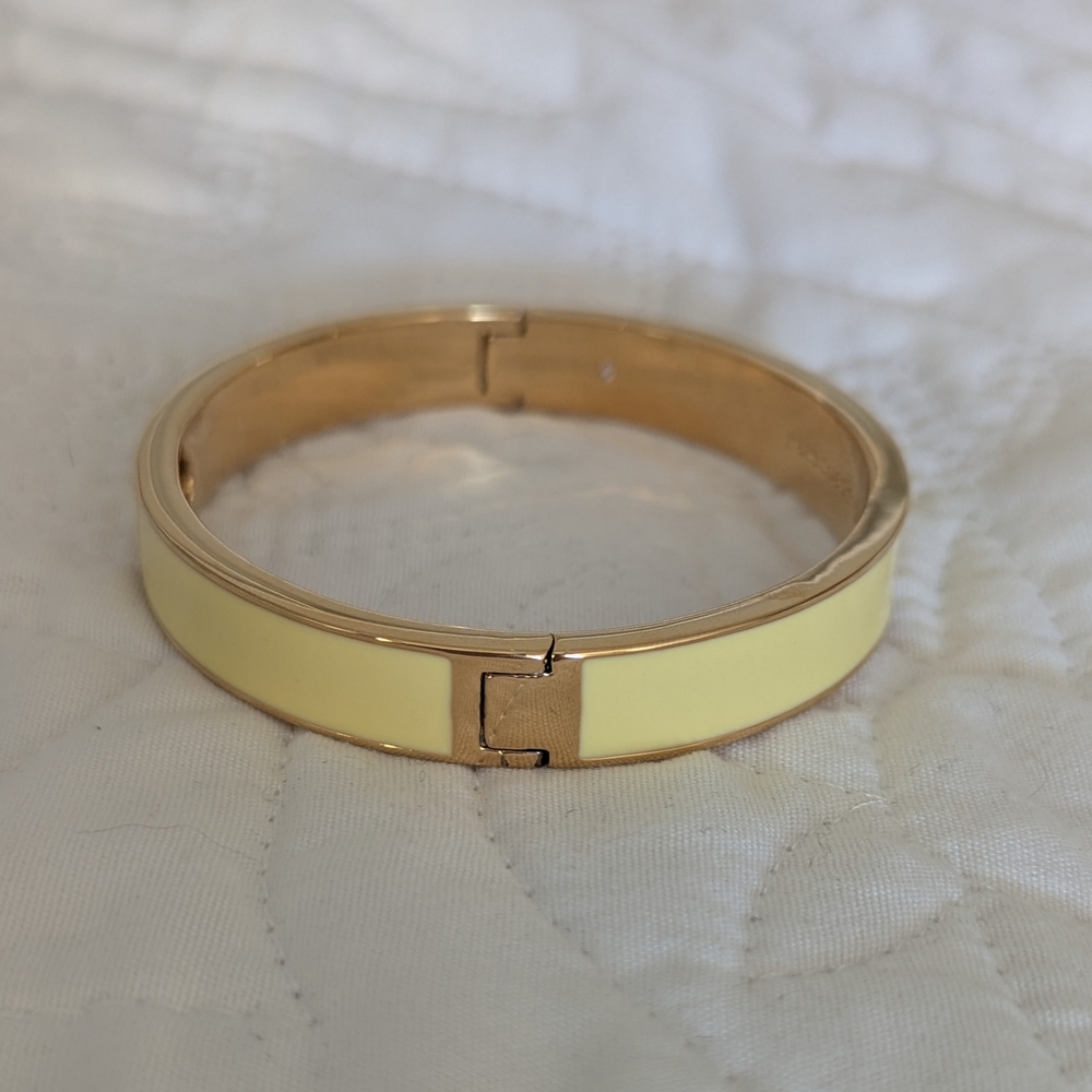 Kate Spade New York Yellow Enamel & Gold Tone Bangle Bracelet - Picture 4 of 5